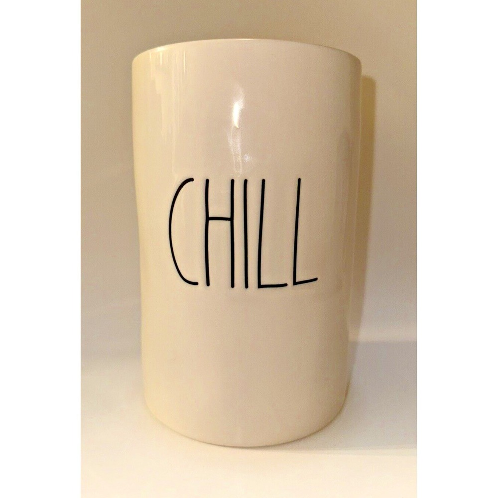 Rae Dunn CHILL Artisan Collection by Magenta Wine Bottle Chiller Holder White